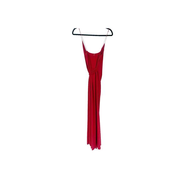 Misa Los Angeles Domino Front Twist Draped Maxi Dress V Neck Red Size Small NWT - Picture 8 of 13